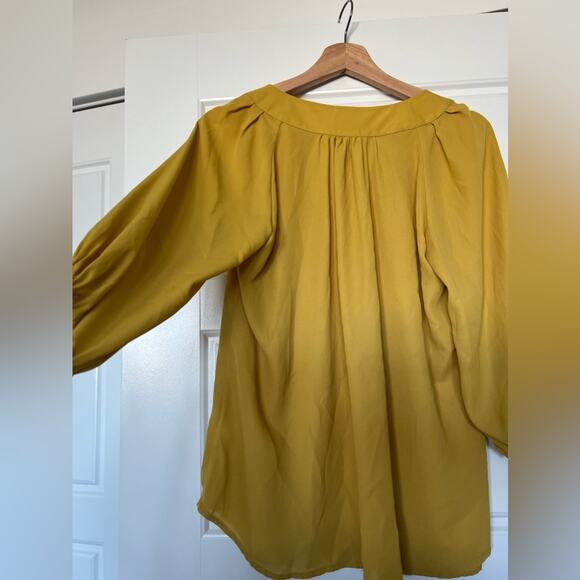 Ezra Boho Mustard Color 3/4 Sleeve Blouse Top Size Large - Picture 2 of 8